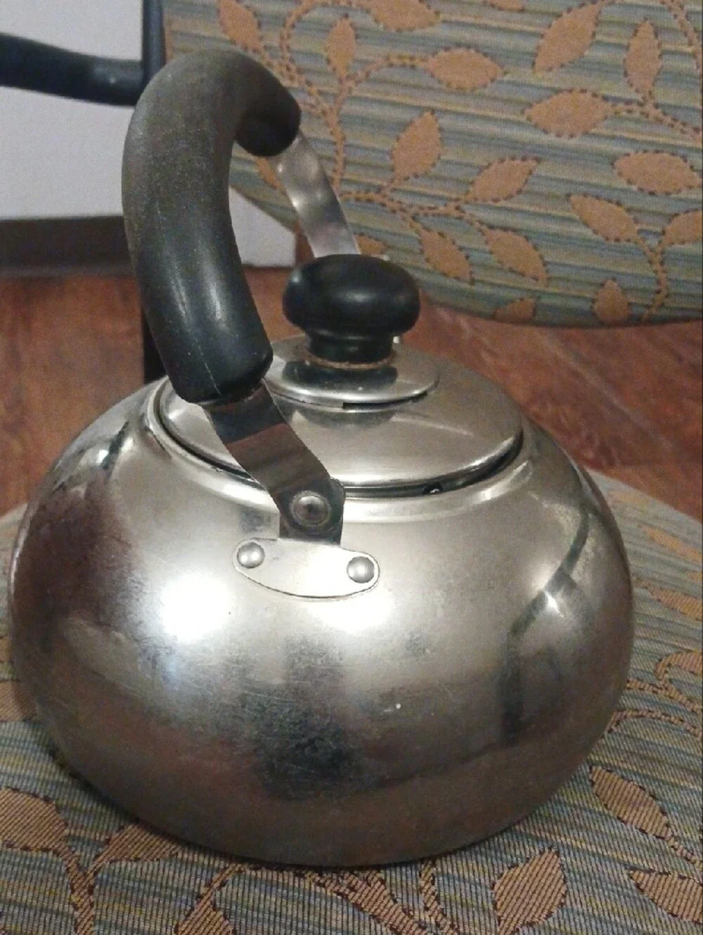 Potobelo Stainless Steel Teapot Kettle with Black Handle - Home Kitchen